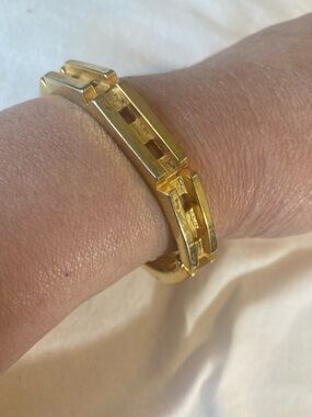 Lucien Piccard Vintage Gold Plated Designer Hinged Bracelet